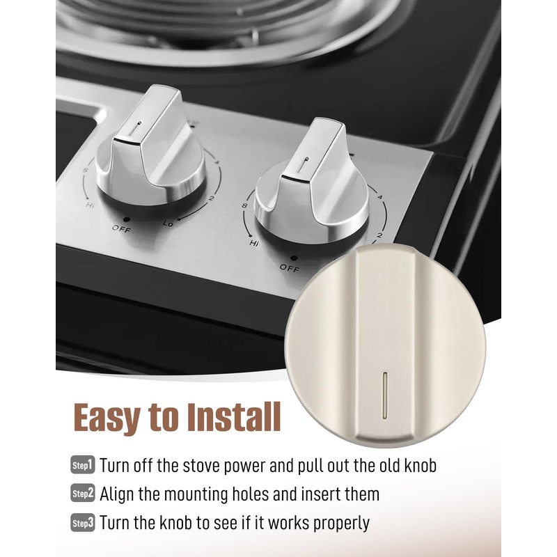 W11517331 Stove Knobs Fit for Whirlpool W10850027 W11117415 W11458840 WFE770H0FZ0