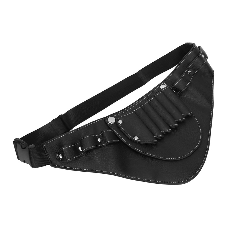 PU Leather Scissors Waist Bag 2 Layers Portable Scissors Holder
