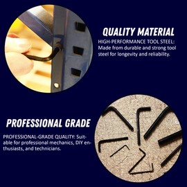 Dapetz ® 10PCs Imperial Hex Allen Key Expert Set Allan Alan Alen 1/16" - 3/8" Hex Keys Set, High-Performance Tool Steel Comes with Handy Clip Case for Storage