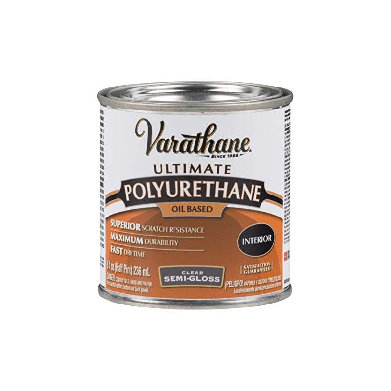 Varathane Oil-Based Ultimate Polyurethane, Half Pint, Semi-Gloss Finish
