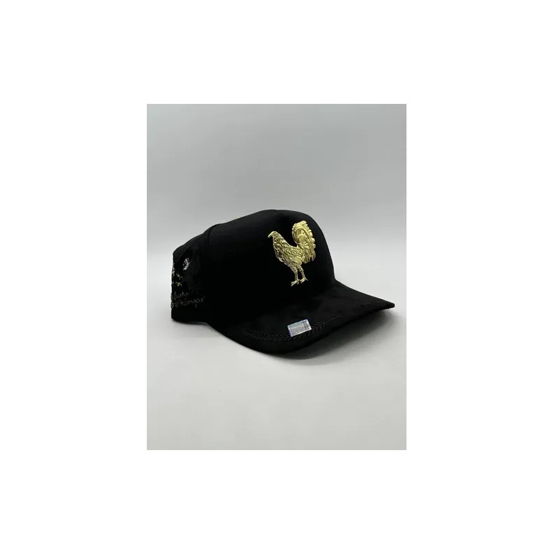 Gorra Big Boss // Puestos Quince Negra Gallo Dorado