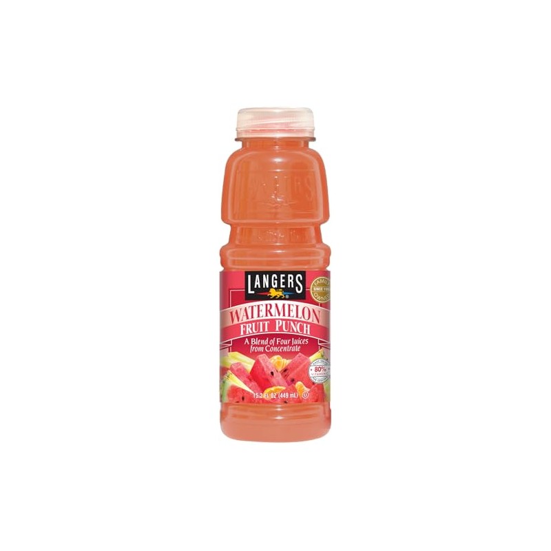 Langers Watermelon Fruit Punch, 15.2oz (Pack of 12)