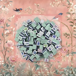 4-layer Professional Mahjong Tiles American Set 160-tile Pale Blue Acrylic Luxury Blush Rose Garden Boutique Social SeriesColor: Light blue tile