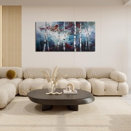 Large Canvas Wall Art Decor for Living Room Bedroom Birch Trees Picture Nature Forest Landscape Painting Prints Home Office Framed Artwork Decoration 60"x30"