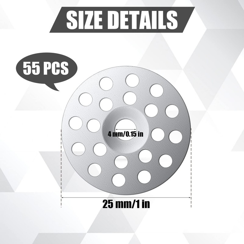 AIEX 55pcs 1 Inch Plaster Wall Repair Washers, Steel Zinc