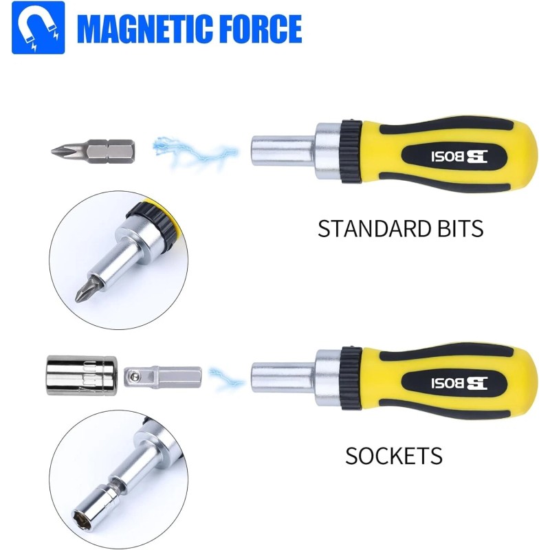 Bositools BOSI TOOLS Ratchet Screwdriver Set 41 Pieces Socket Set