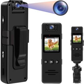 TANGMI Bodycam, 1080P HD & 120° Wide Angle Body Cam with 180° Rotating Lens, Automatic Night Vision & Motion Detection, Small Camera with Video and Audio Recording