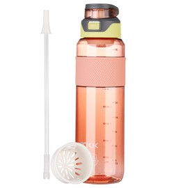 TKK Sport Trinkflasche 1500ml [BPA-frei Tritan] Auslaufsicher Wasserflasche Sportflasche für Fahrrad Camping Yoga Gym Rosa 1010