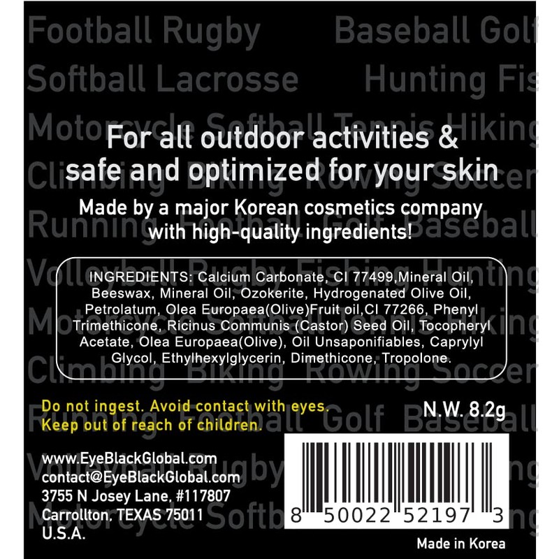 Eye Black Pro Sports Greek Stick Set Anti-glare Eye Patch