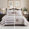 100% Cotton Quilt Set King Size - Reversible Botanical Quilted
