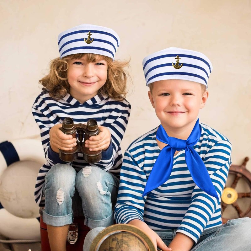 egniFurn Navy Sailor Cosplay Kit - 3 PCS Adjustable Hat,