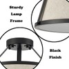 DANSEER Drum Flush Mount Ceiling Light Black Finish Dimmable LED