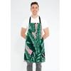 Wasach Banana Leaf Apron, Tropical green leaves Apron,Adjustable Neck Bib