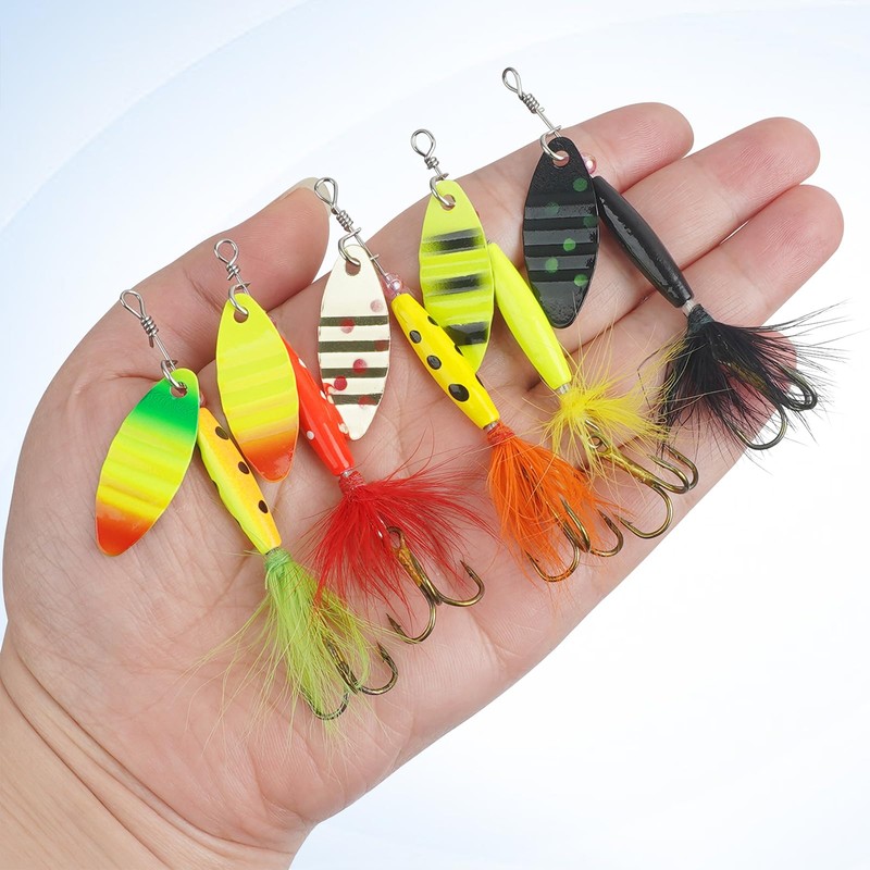 Fishing Lures Spinner Bait Set, 5pcs/10pcs/16pcs Multi Colored Fishing Spinner