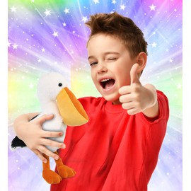 DolliBu Pelican Stuffed Animal - Huggable Pelican Plush, Adorable Playtime Pelican Plush Toy, Cute Wild Life Animal Cuddle Gifts, Super Soft Plush Doll Animal Toy for Kids and Adults - 9 Inches