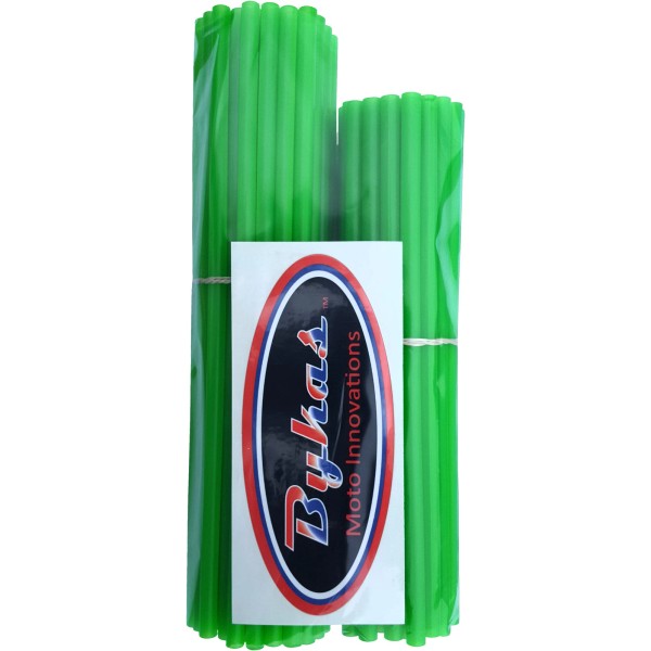 BYKAS 2003-2006 KLX125 Kawasaki SPOKE WRAPS NEON GREEN 72/PK 21"/19"