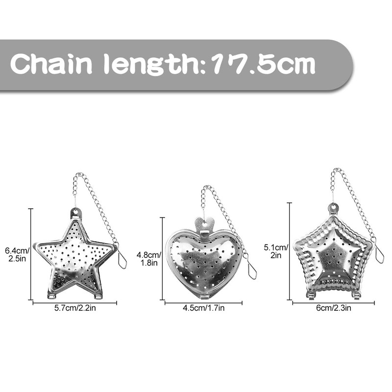 Jagowa 3PCS Tea Strainer Stainless Steel Tea Mesh Infuser Reusable