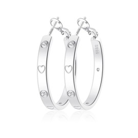 OOOPEL Sterling Silver Hoop Earrings for Women Hypoallergenic Big Hoop Earrings for Womens Silver Hoops Earrings for Women