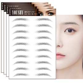 YOUSHY 4d6d Temporary Eyebrow Tattoos, Eyebrow Stickers, Art Makeup, 40 Pairs, Natural, Non-Fading, Waterproof, Durable, Dark Eyebrows, Cosmetic Stickers
