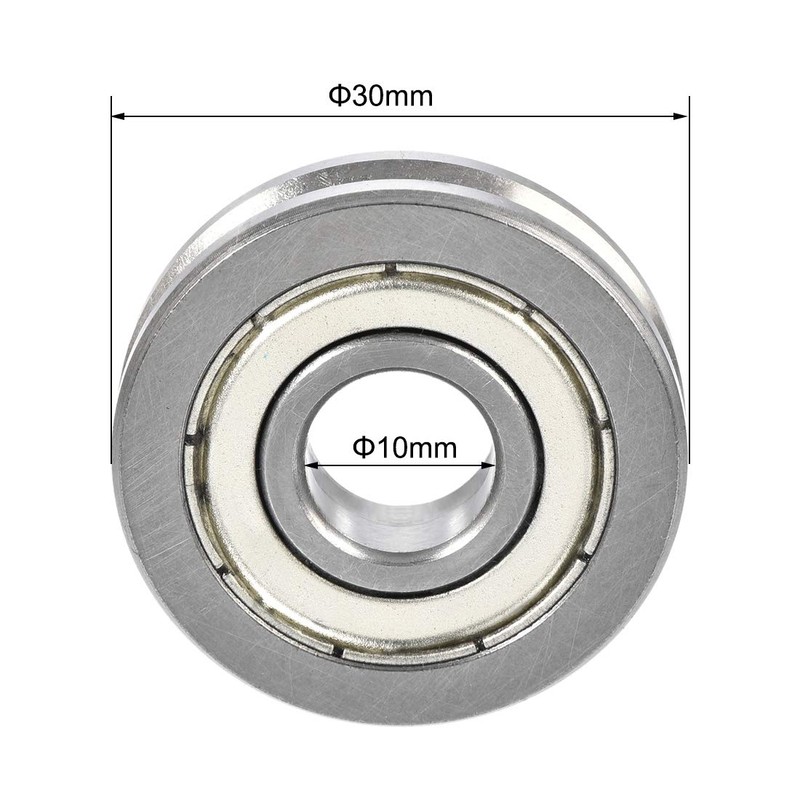 sourcing map V6000ZZ V-Groove Shaped Bearing 10x30x8mm Double Metal Shielded