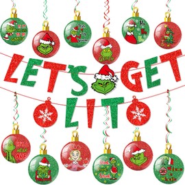 Lets Get Lit Banner Lets Get Lit Christmas Party Decorations Whoville Christmas Decorations with Christmas Banner for Whoville Decorations Christmas Party Decorations