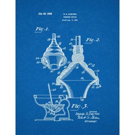 Toilet Plunger Patent Print Blueprint (5" x 7") M15665