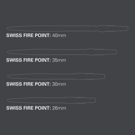 Target Darts Swiss Points, Fire Swiss Point Dart Tips (Pack of 3) 40 mm, Gold, Change Dart Tips, Professional Dart Accessories