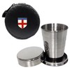 Knight 2oz Collapsible Drinking Cup with Leather England St George's