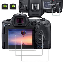 Glass Screen Protector Compatible for Canon EOS R5 R5 C R5II Mark II R1 Full-Frame Mirrorless Camera ,debous Anti-scratch Tempered Glass Hard Protective Film Cover (3pack),include 3 Top screen protector,2 hot show level cover