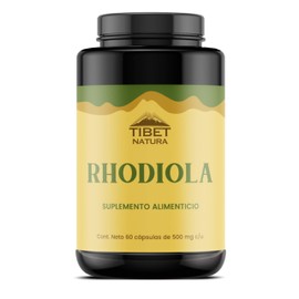 TIBET NATURA - Rhodiola Rosea - 60 Cápsulas 500 mg c/u - Suplemento Alimenticio -Sin Azúcar - Hongos Adaptógenos - 100% Natural - Energía y Enfoque