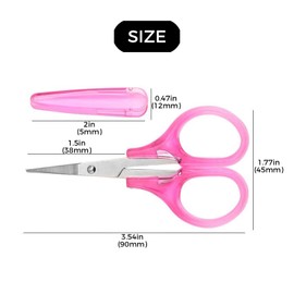 6 compact precision craft scissors, sharp stainless steel blades, with protective caps, used for travel stationery, making facial hair cuts, DIY travel school projects Colorful Tiny scissors