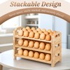 3 Pack Egg Storage for Countertop Wooden Stackable Egg Holder