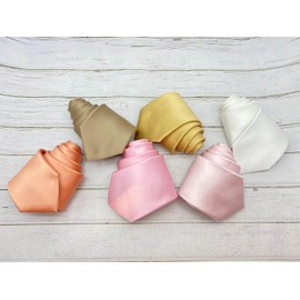 KissTies - Juego de corbata de satén para hombre y corbata cuadrada de bolsillo, Rosado (Petal Pink), Talla única