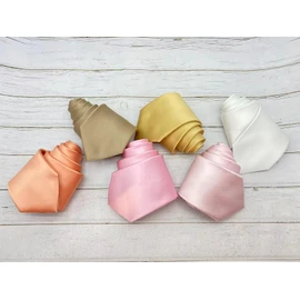 KissTies - Juego de corbata de satén para hombre y corbata cuadrada de bolsillo, Rosado (Petal Pink), Talla única