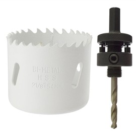 54mm HSS Hole Saw Holesaw Bi-Metal Blade Cutter Drill And Drill Adaptor Arbor