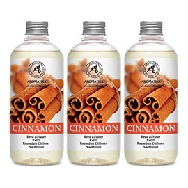 Cinnamon Reed Diffuser Refill - 3x17oz - Fresh & Long Lasting Fragrance - with Natural Essential Cinnamon Oil - Best for Aromatherapy - Home - Office - Fitness Club - Restaurant - Boutique