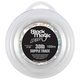 Black Magic Men Supple Trace Leader – 30lb - White, One Size