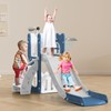 Toddler Slide for Kids with Climber Basketball Hoop, Storage Space,