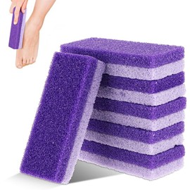 Foot Pumice Stone for Feet Hard Skin Callus Remover and Scrubber, Double Sided Foot Scrub for Feet Hard Skin Callus Remover and Scrubber, Exfoliating Dead Skin(Pack of 6) (Purple)