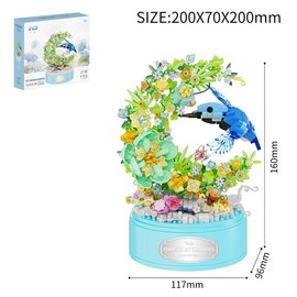 Bird-Shaped Flower Building Toy for Girls, DIY Garden Toy Kit – Educational Gift for Kids Ages 6-12, Birthday Present or Room Decor(Green)