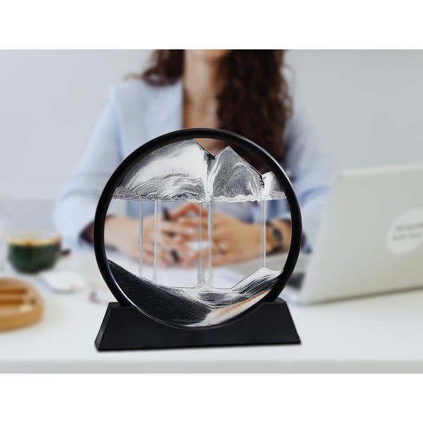 CTboy Moving Sand Art Round Glass Flowing Sand Frame, Sand