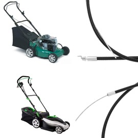 YINETTECH Pack of 2 Throttle Cable Lawn Mower Cable Mower Accessories 131 cm Tube Length Rubber and Metal Throttle Lever for Lawnmowers