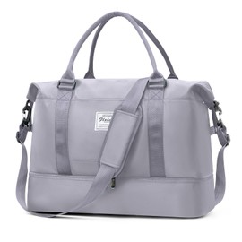 for Easyjet Airlines Underseat Cabin Bag 45X36X20 Weekend Overnight Carry on Holdall for Women Travel Duffel Sport Gym Tote Mum Hospital Bags with Wet Pocket,E8-Grey