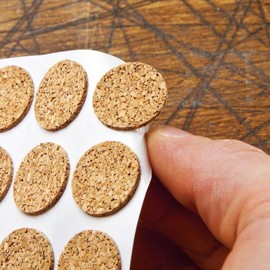 Self-Adhesive Cork Dots, Natural, 1" Dia (36)