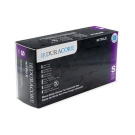 Black Disposable Nitrile Gloves, Small, Heavy Duty, Powder-Free, Mechanic, Industrial Grade, 5 MIL, Duracore B62260 S (100)