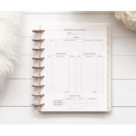 BetterNote Finance Refill Forms for Discbound Notebooks, Fits Levenger Circa, Happy Planner, Staples Arc, TUL, Talia (Monthly Budget, 9-Disc, 7"x9.25")