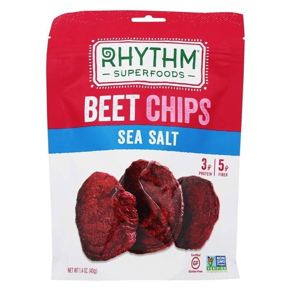 Rhythm Superfoods Sea Salt Beet Chips, 1. 4 Ounce - 12 per case.