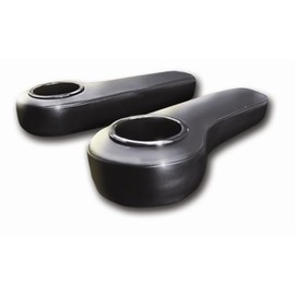 Golf Cart Rear Seat Armrest Cushion with Cup Holder (Set of 2) (Black)