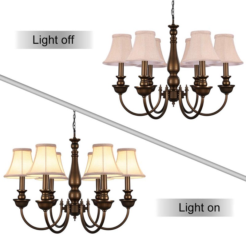 Wellmet Small Lamp Shade,ONLY for Candle Bulbs,Clip-on Drum Lamp Shades,Set