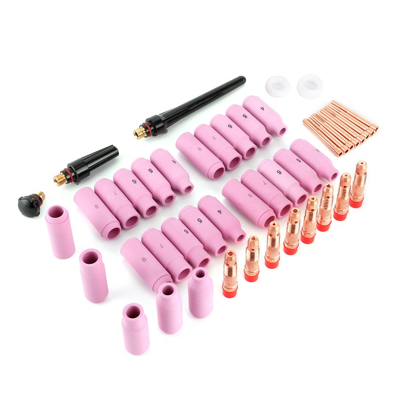 46Pcs Welding Nozzle TIG Contact Welder Nozzle for Torch 17/18/26